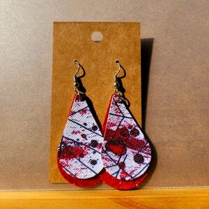 Handmade Halloween Blood Splatter Earrings